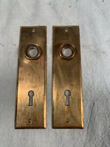 Victorian Pair Of Cast Brass Doorknob Door Plates Backplates Circa 1890s