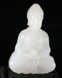Chinese Old Jade Hand Carved Pendant Necklace Statue Jade Buddha