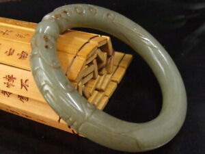 Antique Chinese Nephrite Celadon Hetian Old Jade 2 Dragon Statues Qing Dynasty8