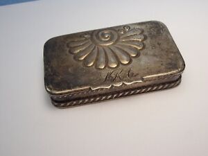 Antique 1892 Howard Co Sterling Silver 2 Compartment Stamp Box