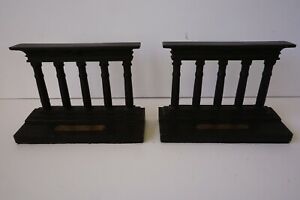 Antique Bradley Hubbard Greek Temple Of Isis Cast Iron Statue Bookends