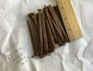 Package Of 24 Hand Made 3 1 2 Inch Square Head Nails Used