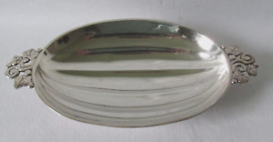 Tiffany Sterling Silver Ribbed Oval Footed Bowl W Handles