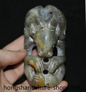 3 Stone Age Hongshan Culture Hetian Jade Sheep Helios Sun God Sacrifice Statue