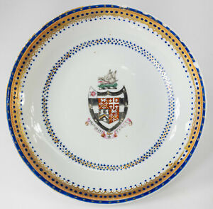 Antique Chinese Export Armorial Coat Of Arms Plate Dish Alexander Hamilton Grand