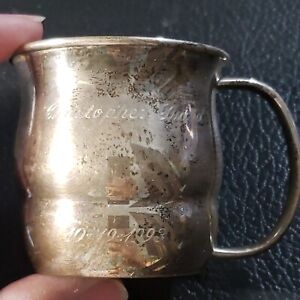 Towle 925 Sterling Silver Baby Cup 10772 Engraved Christopher Daniel