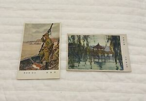 Hiroshi Yoshida Postcard Battlefield Set Of 2 Very Rare From Japan Used