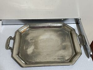 Large Silver Plated Tray With Handles