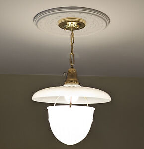 221 Vintage Antique Art Deco Glass Shade Ceiling Light Fixture Lamp Chandelier
