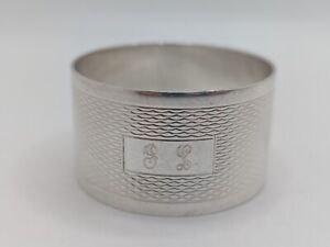 Vintage English Sterling Silver Napkin Ring Jl Initials Engraving Dated 1986