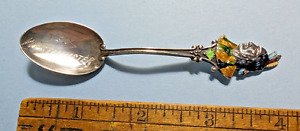Sterling Spoon Enamelled Indian Chief Head New Westminster Bc Canada