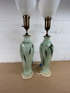 Pair Junyao Vase Jun Yao Chinese Celadon Lamps