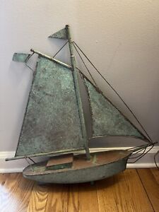 Copper Sailboat Weathervane Component