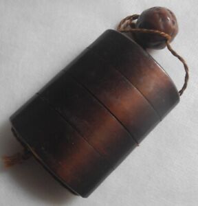Japanese Antique Accessory Inro Pill Cigar Case After Meiji Era Ojime Netsuke