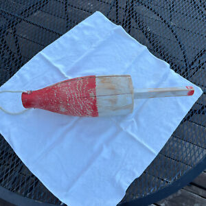 Authentic Vintage Nautical Lobster Buoy Wood Weathered Mb39 Float Trap