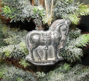 Primitive Antique Vtg Tin Style Christmas Carousel Horse Resin Chocolate Mold