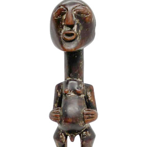 African Tribal Art Small Wooden Figurine Male Figure Songe Songye Statue