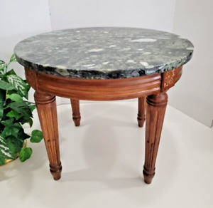 Henredon Folio Louis Xvi Style Side Table Marmi Di Carrera Green Marble Top 1