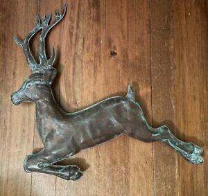 Antique Copper Weathervane Stag Deer Running 24 X 28 