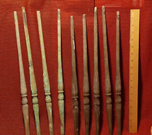 9 Antique 18 19 Long Salvage Wood Spindles Chair Woodworking Crafter