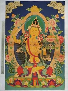H 35 Inch Chinesetibetan Painting Thangka Buddha Portrayal Decoration Collection