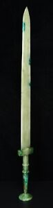 25 6 Old Han Dynasty Fine Natural Hetian Jade Sword