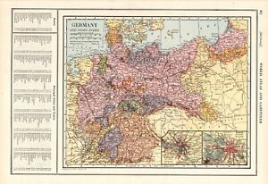 1919 Antique Germany Map Prussia Bavaria Poland Map Wall Decor 1225