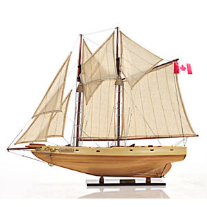 Schooner Bluenose Ii Wooden Ship Model 29 5 Sailboat Fully Built Rigged Masts