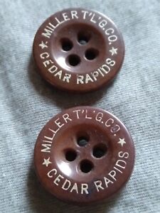 Rare Antique Miller Tlg Co Cedar Rapids Iowa Vegetable Ivory Buttons 