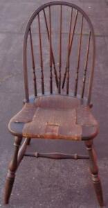 Antique Bow Back Spindle Side Chair Gdc Classic Design Woven Seat Tlc