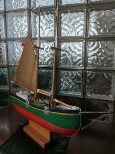 Vintage Wood Schooner Ship Weathervane Pond Yacht Model Boat 32 X27 Mystic Ct