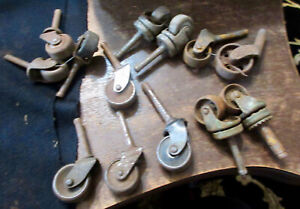 13 Vintage Casters Cast Iron Flat Tops 1 5 3 Wheels