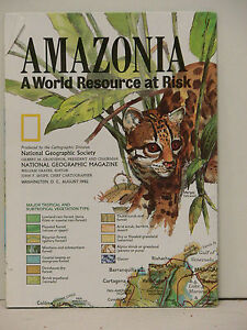 Vintage 1992 National Geographic Poster Map Of Amazonia