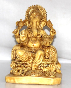 Vintage Bone Lord Ganesha Statue Figurine Idols Hindu Religious Original Old 12