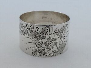 Antique Sterling Silver Round Napkin Ring Pi 5