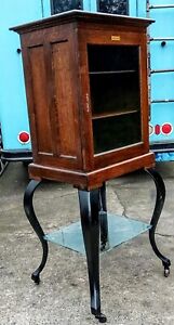 Antique Frank S Betz Co Medical Doctor Hospital Cabinet Oak Iron Cabriolet Legs