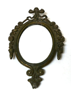 Vtg Small Mirror Art Nouveau Oval Frame Wall Accent Made Italy 6 25 H