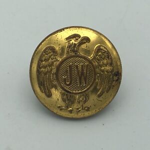 Vintage Antique Jw Eagle Brass Tone Uniform Button Superior Quality Help T2