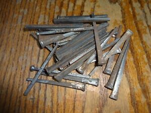 Steel Square Cut Head Nails 2 5 2 1 2 Rusty Antique Lot Of 36
