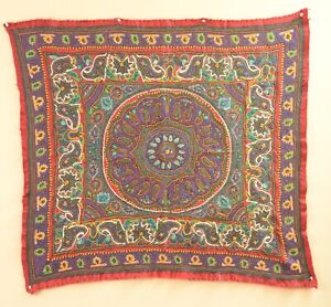 A Rare Antique Kirman Embroidery Paisley Shawl