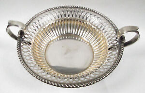 1884 Dominick Haff Gold Wash Sterling Reticulated Footed Candy Dish 110 9g