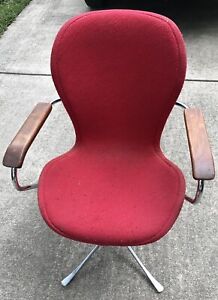 Mid Century American Desk Ion Chair Gideon Kramer Design With Wood Arms