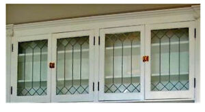 Heritage Lead Glass Cabinet Kitchen Door Inserts
