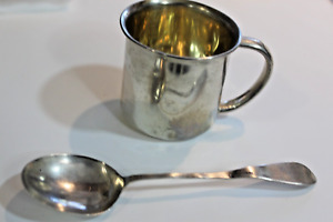 Antique Vintage Towle Child Cup Mug Sterling Silver 42 Grams Sterling Spoon 925
