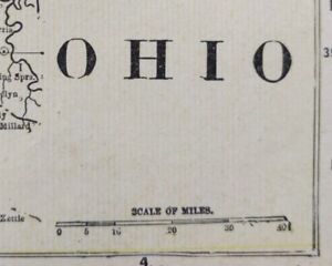 Vintage 1900 Ohio Map 14 X11 Old Antique Original Cleveland Columbus Toledo