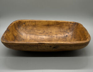Antique Wooden Dough Bowl Trencher With Burl 10x6x3