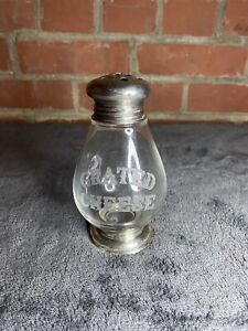 Vintage Frank M Whiting Sterling Silver Etched Glass Grated Cheese Shaker