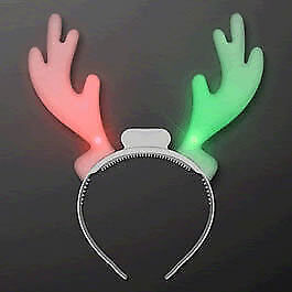 Color Changing Christmas Holiday Reindeer Antlers Light Up Headband