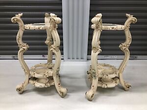 Pair Of Italian Carved Roma Cocktail Tables Rococo