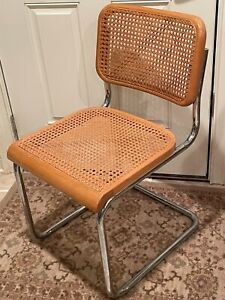 Authentic Mid Century Modern Marcel Breuer Cesca Chair Cane Tubular Steel